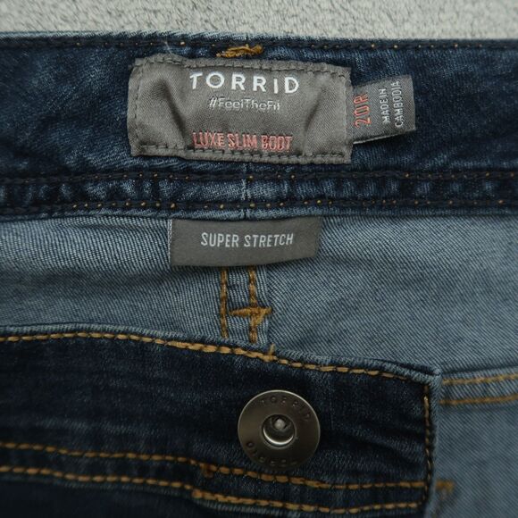 Torrid Jeans Women's Size 20R Blue Mid-Rise Luxe Slim Boot Denim 30" Inseam - Picture 9 of 16